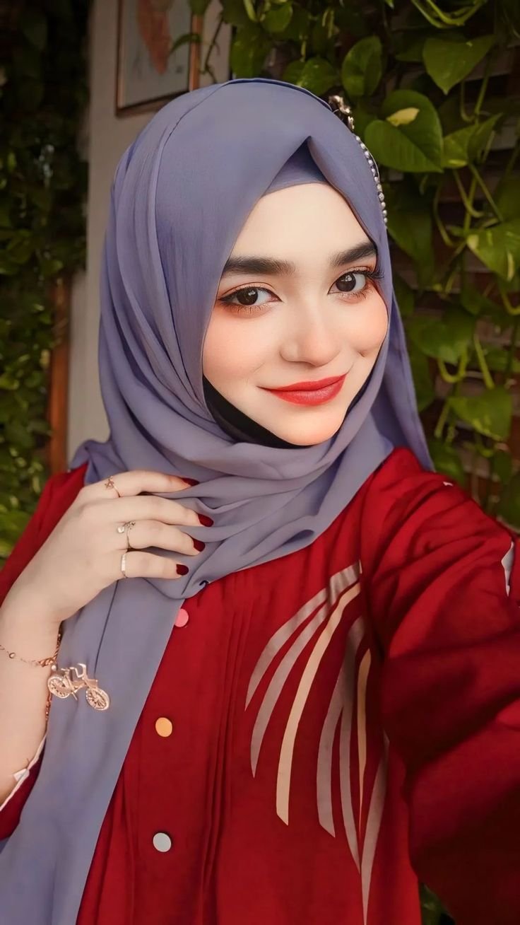 Hijab girl photo cartoon 3