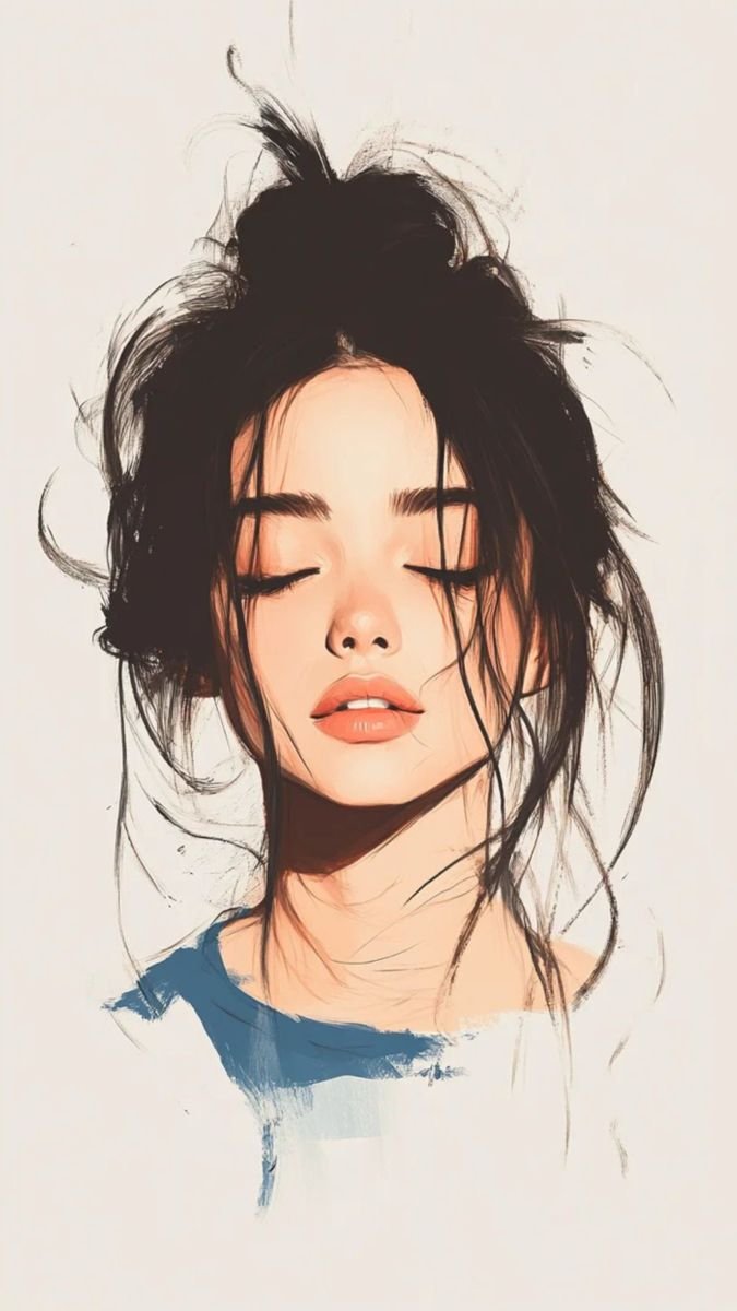 Stylish Cartoon girl dp hidden face 1