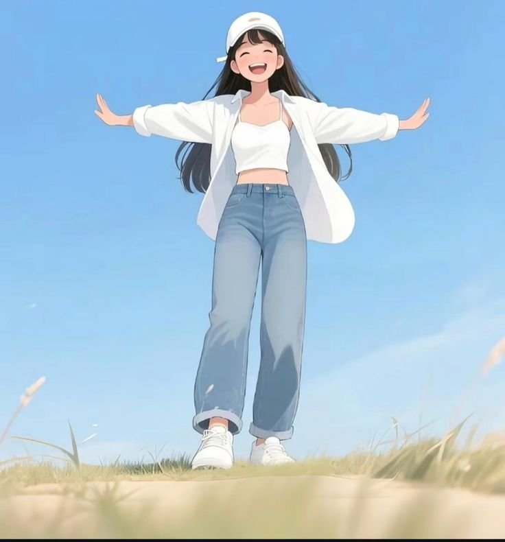 Stylish cartoon girl dp for whatsapp