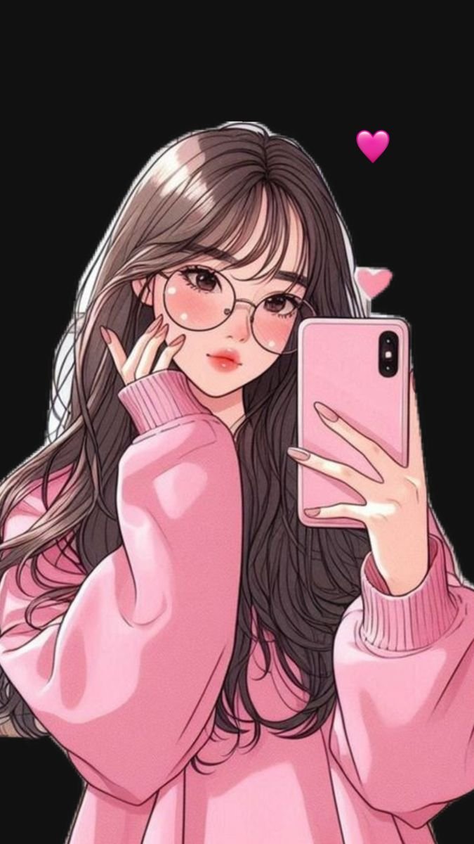 Stylish cartoon girl dp for whatsapp 2