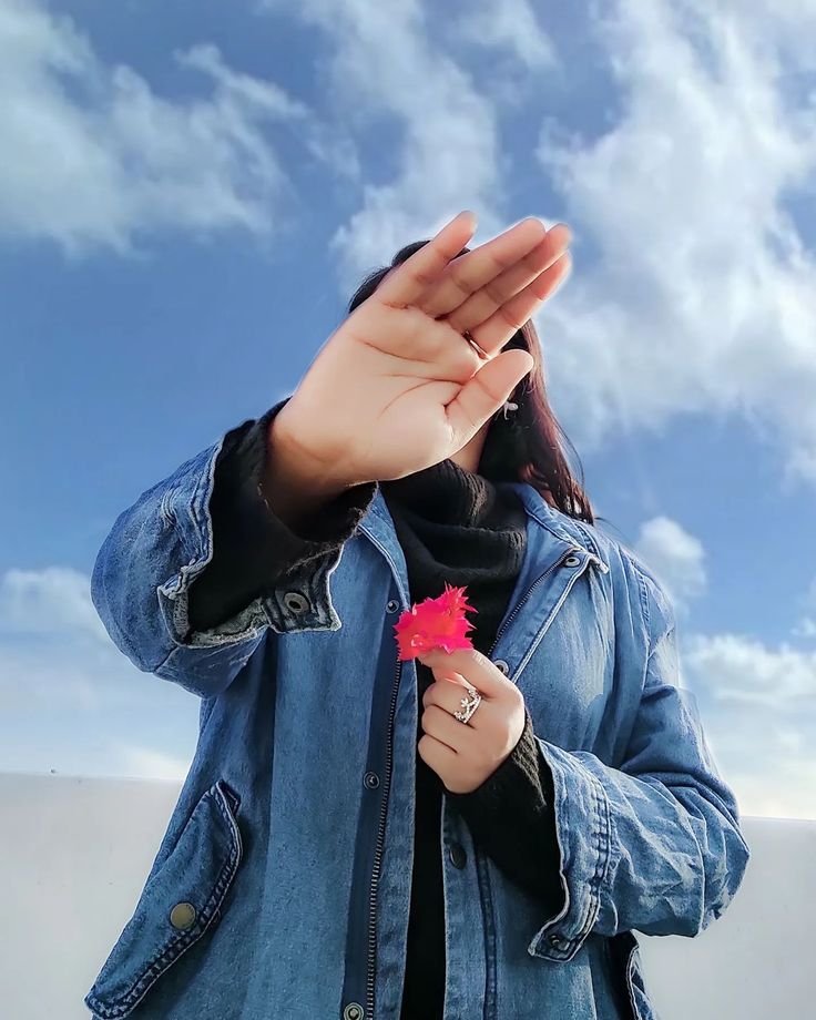 Stylish girl pic hiding face 2